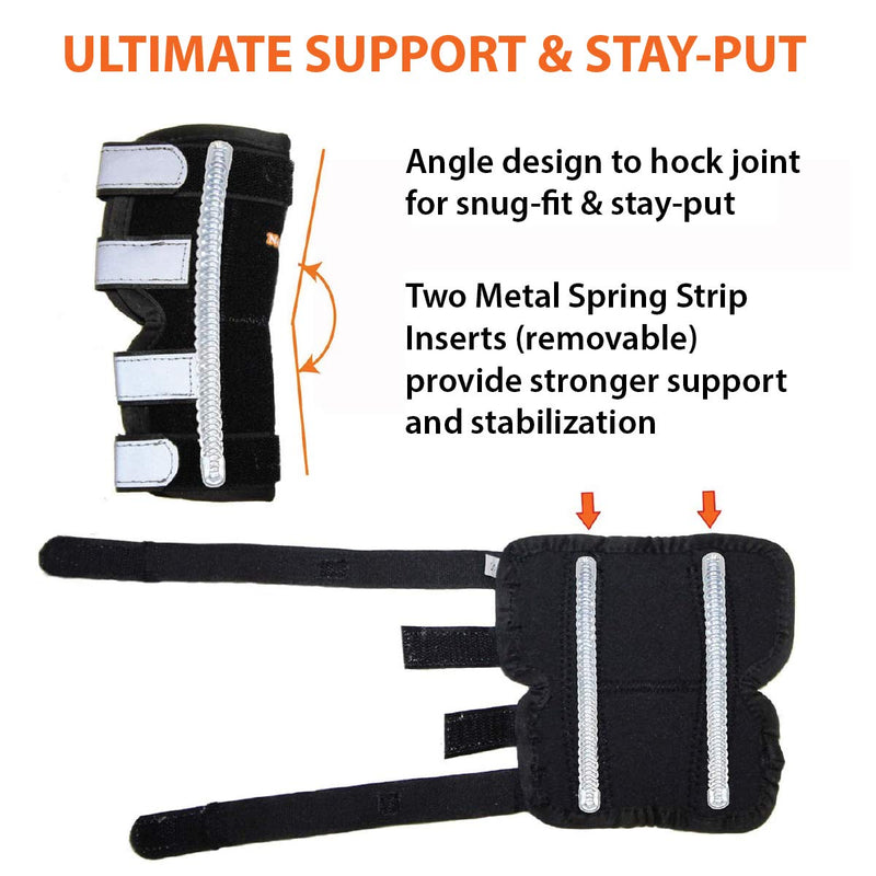 NeoAlly Dog Braces for Back Legs Super Supportive with Dual Metal Spring Strips to Stabilize and Support Dog Hind Legs, Help Dogs with Injuries Sprains Arthritis ACL CCL(Pair) (Small) Small - PawsPlanet Australia