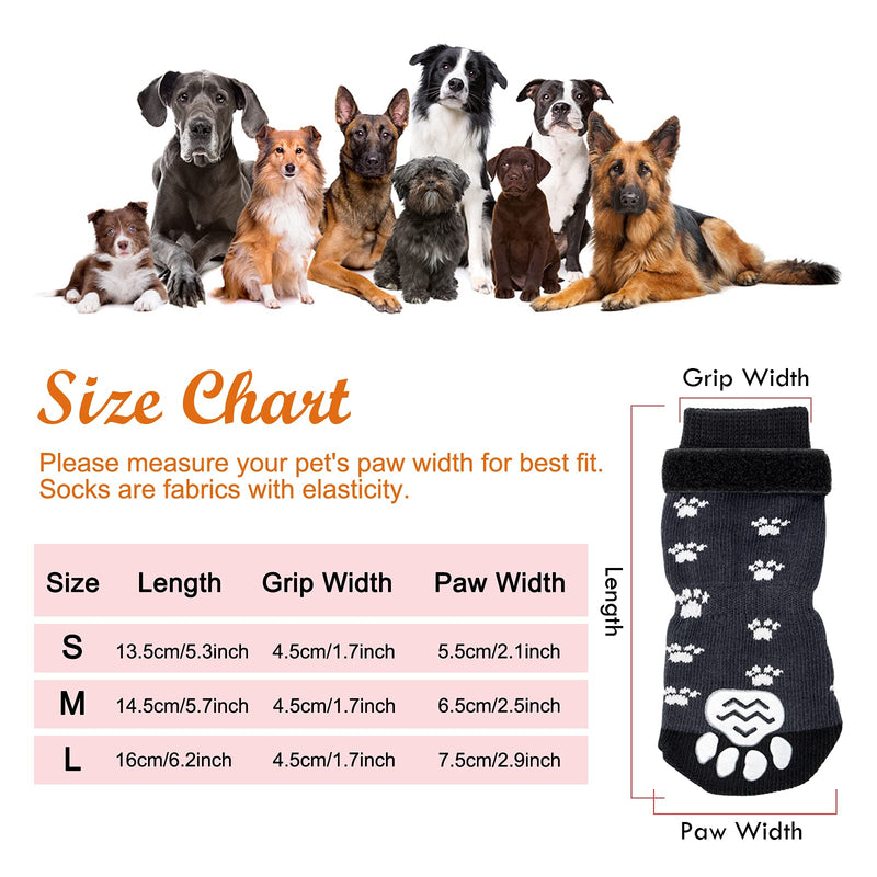 Rypet Anti Slip Dog Socks 3 Pairs - Dog Grip Socks with Straps Traction Control for Indoor on Hardwood Floor Wear, Pet Paw Protector for Small Medium Large Dogs - PawsPlanet Australia