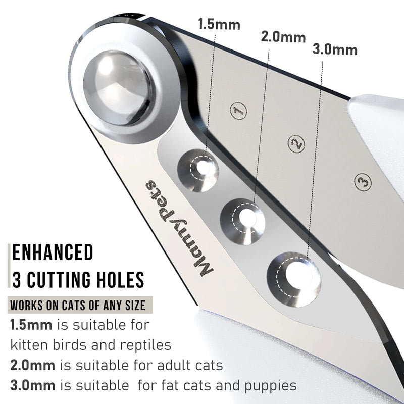 Cat Nail Clippers and Trimmers, Pet Claw Clippers Grooming Supplies Tool with 3 Cutting Holes for Cat, Tiny Dog, Puppy, Kitten, Guinea Pig, Birds, Reptiles, Hamster, & Small Breed Animals Grey - PawsPlanet Australia