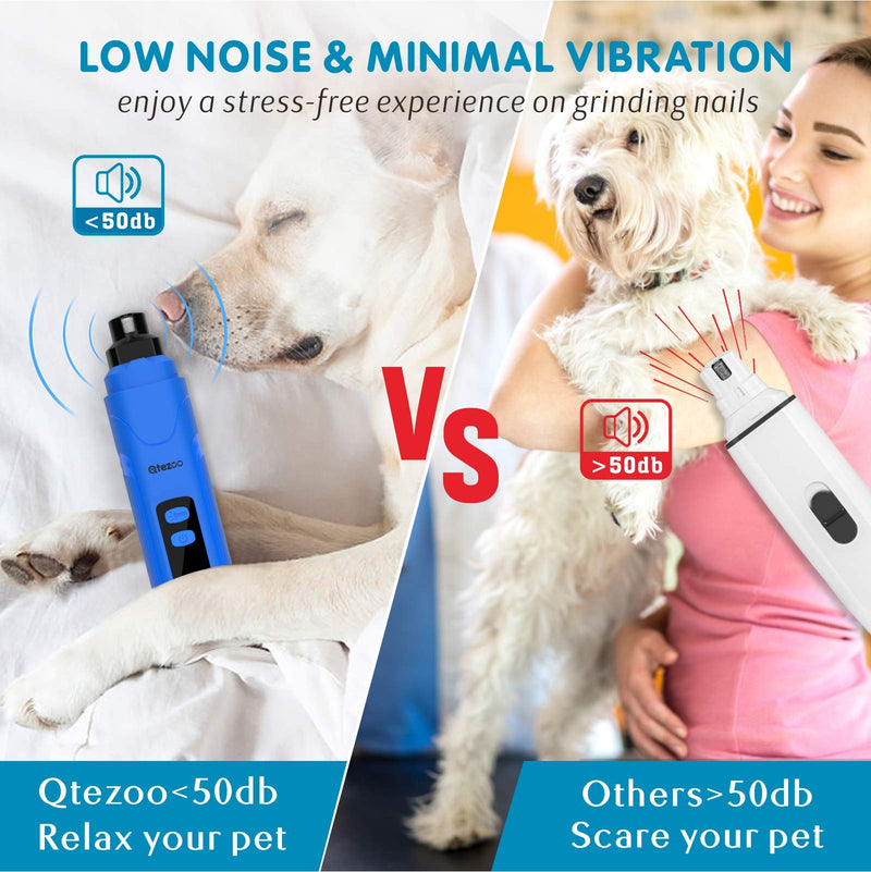 [Australia] - Qtezoo Dog Nail Grinder with LED Light & Display Upgraded 3-Speed USB Electric Pet Nail Trimmer Powerful & Safe Nail Clippers File Painless Paw Grooming Tool for Small Medium Large Dogs and Cats 