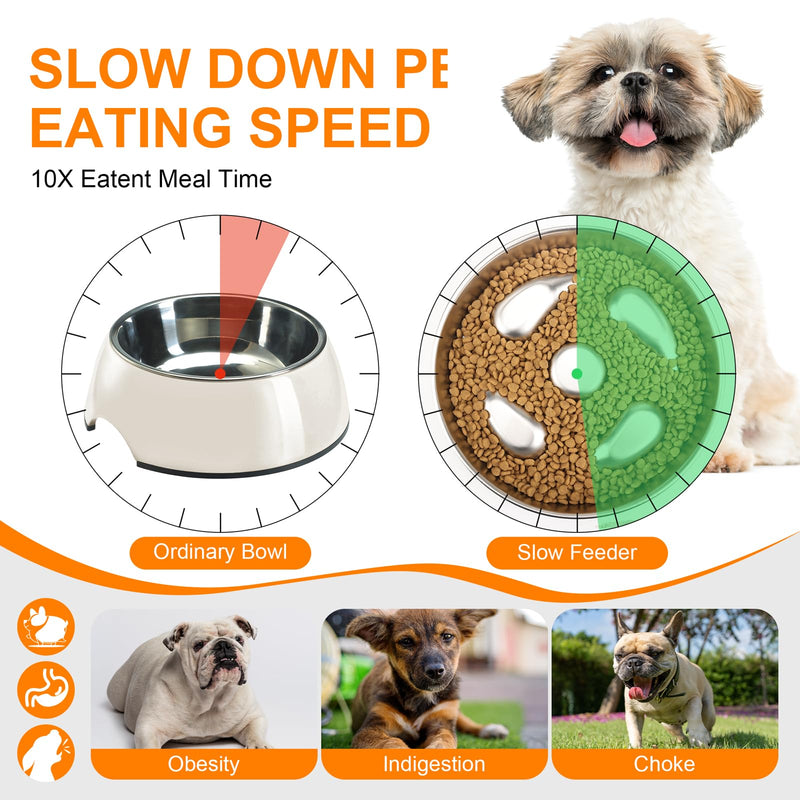 ACEONE Slow Feeder Dog Bowl, Stainless Steel Slow Feed with Non-Slip Silicone Mat, Metal Slow Feeding Pet Bowl for Medium Large Breeds - PawsPlanet Australia