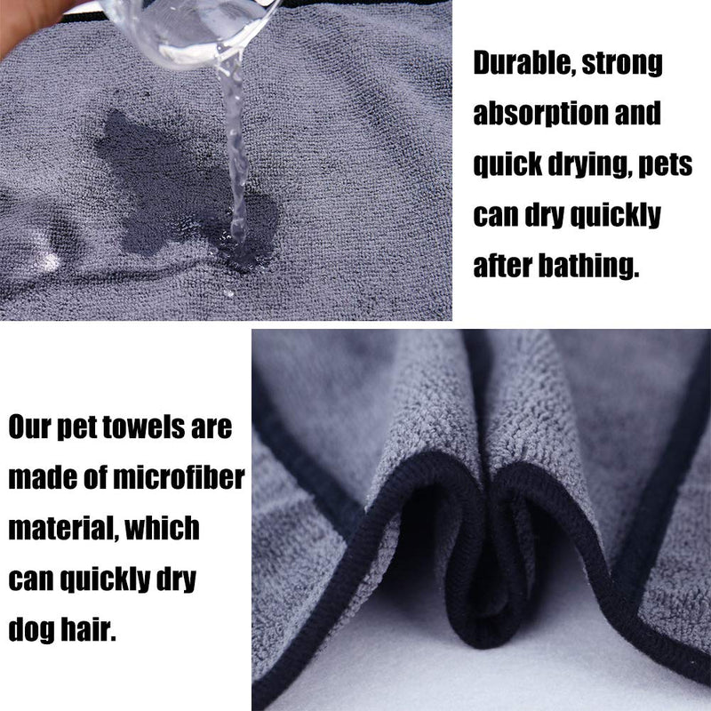 Microfiber Dog Towel, NALCY 2 Pcs Super Absorbent Towel, Dog Towel, Dog Beach Towel, Dog Absorbent Towel, for Dog Cats, Unique Design Pet Bath Towel, for Small and Medium Dogs - PawsPlanet Australia