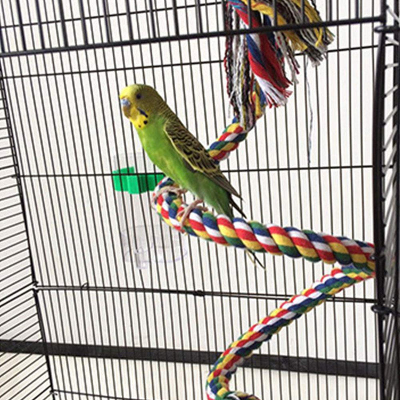 Zunbo 1 x hanging toy, flexible, for birds, made of rope for parrots, 1 m, toy with a spiral for a swing for parrot, multicolored - PawsPlanet Australia
