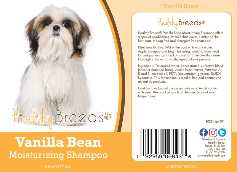 [Australia] - Healthy Breeds Vanilla Bean Shampoo with Special Conditioning Formula for a Shiny Luster on Coat. Vanilla Fragrance 8oz Shih Tzu 