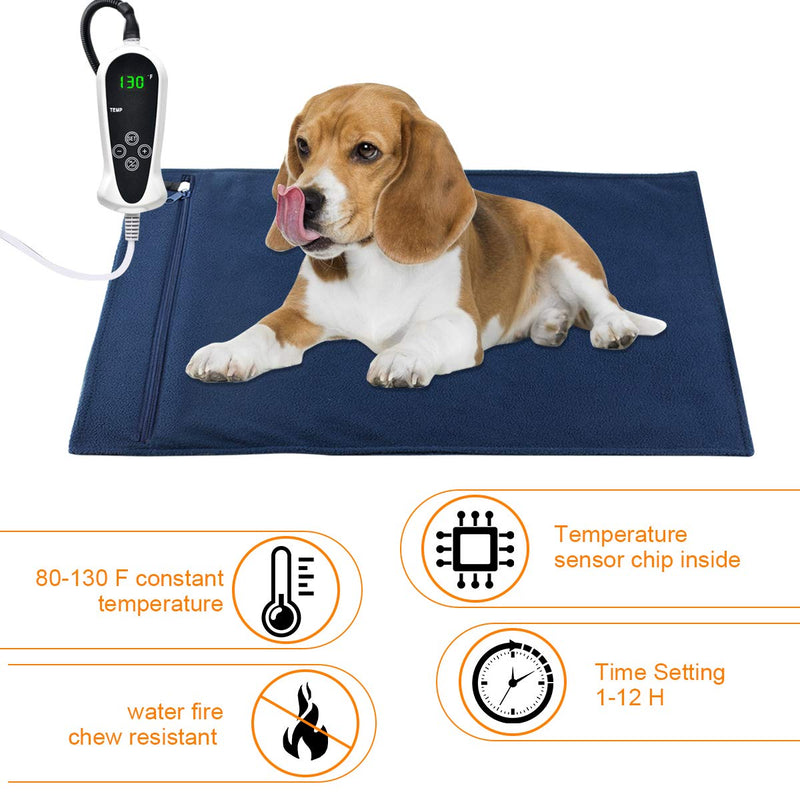 AILEEPET Pet Heating Pad Large, Dog Cat Warming Pad Electric Heating Pad for Dogs and Cats Indoor Warming Mat with Auto Power Off 32x20 inch - PawsPlanet Australia