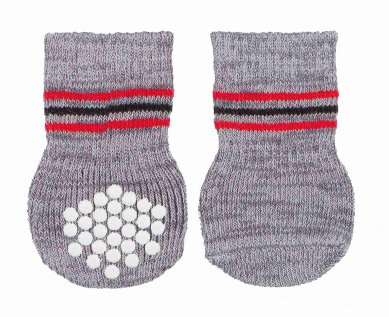 Trixie Hundesocken, Anti-Rutsch, M–L, 2 St., grau Medium-Large - PawsPlanet Australia