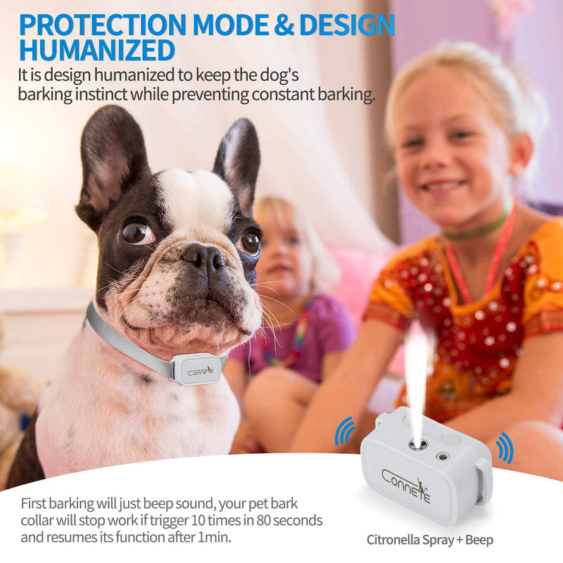 Citronella Dog Bark Collar, [1Citronella Refill] Waterproof Rechargeable Spray Dog Training Collar, No Shock Humane Dog Citronella Barking Collars, Safer Anti Barking Control Collar for Dogs White - PawsPlanet Australia