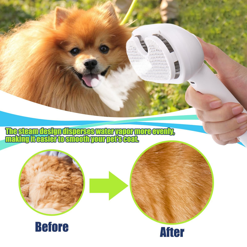 Vodolo Cat Steam Brush,3 in1 Rechargeable Steamy Cat Hair Brush Cleanser Vapor,Self Cleaning Electric Cat Brush Steamer for Long or Short Haired Cats, Cat Grooming Comb with USB Port Release Button Long Handle Cat Steamy Brush - PawsPlanet Australia