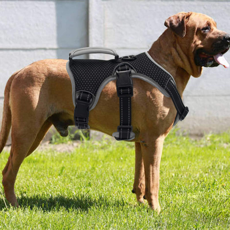 [Australia] - BELPRO Multi-Use Support Dog Harness, Escape Proof No Pull Reflective Adjustable Vest with Durable Handle, Dog Walking Harness for Big/Active Dogs S (Neck: 11-14.5" | Chest: 16.5-20.5") Black 