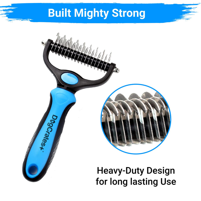 Dog Grooming Tool Undercoat Rake for Dogs & Cats - 2 Sided Dematting Tool Brush for Detangling and Removing Knots Dematting Comb - PawsPlanet Australia