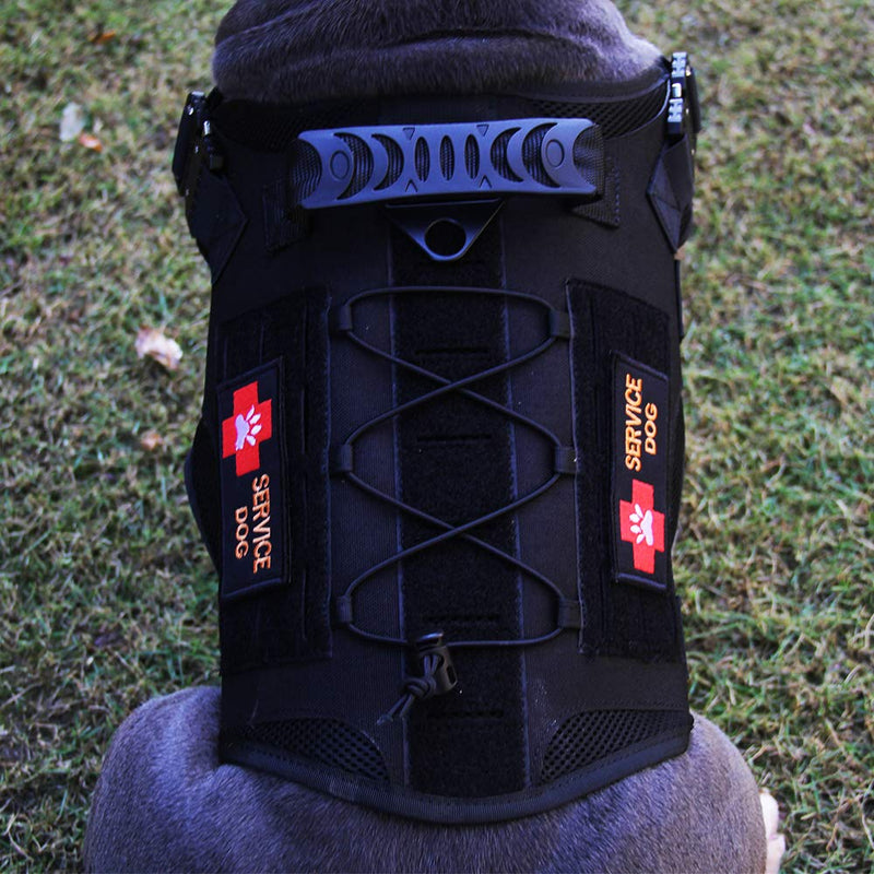 [Australia] - LIVIQILY Laser-Cut Style Molle Dog Pack Hound Travel Camping Hiking Backpack Saddle Bag Rucksack for Medium Large Dog Laser-Cut Black 