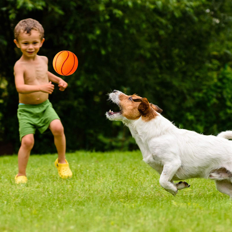 [Australia] - Weewooday 4 Pieces Basketballs Dog Toy Dog Fetch Basketball Dog Chew Basketball Interactive Bouncy Dog Ball for Small Medium Dog Puppy 