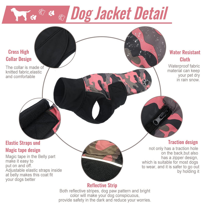 ALAGIRLS Reflective Dog Jacket, Winter Puppy Warm Jacket, Windproof Dog Coat with Belly Protection, Dog Vest for Small Medium Dogs Red XL XL (Chest Circumference: 65-78cm) - PawsPlanet Australia