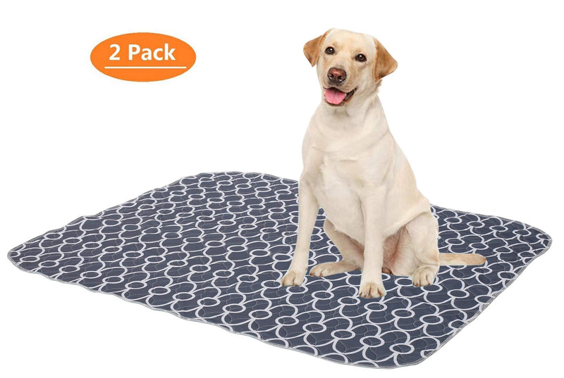 Geyecete Washable Dog Pee Pads (2pack), few Layers Design Waterproof/Soft/Super Absorbing/Anti-Slip Machine Washable, Reusable, Travel Pet Pee Pads! Puppy Training pads-Gray-M (M-2pack)75*89CM Gray - PawsPlanet Australia