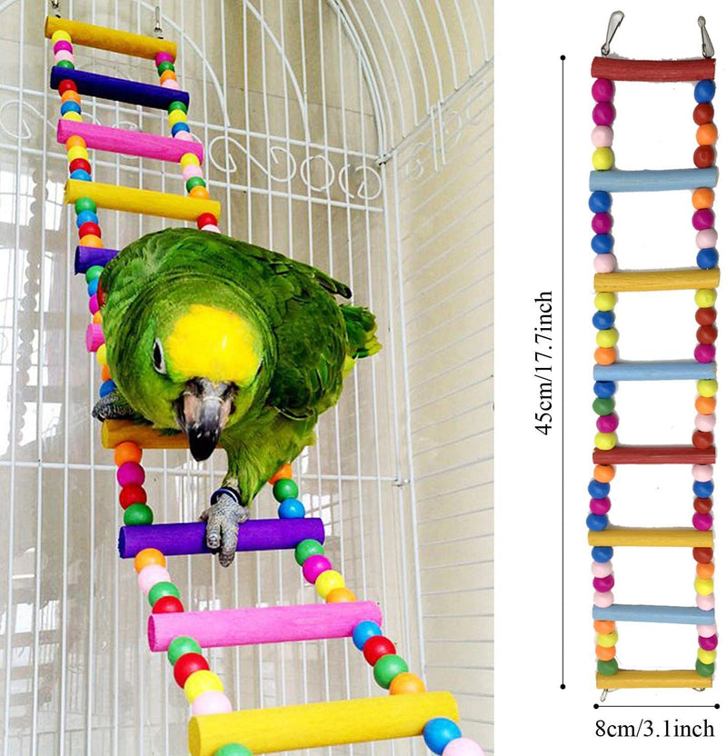 Wonninek Bird Parrot Toys, Budgie Toys 10 Pack Bird Parrot Ladder Hanging Bell Swing Cage Toys Budgie, Cockatiel, Conure, Finch, Small Parakeet, African Grey Parrot, Canary - PawsPlanet Australia