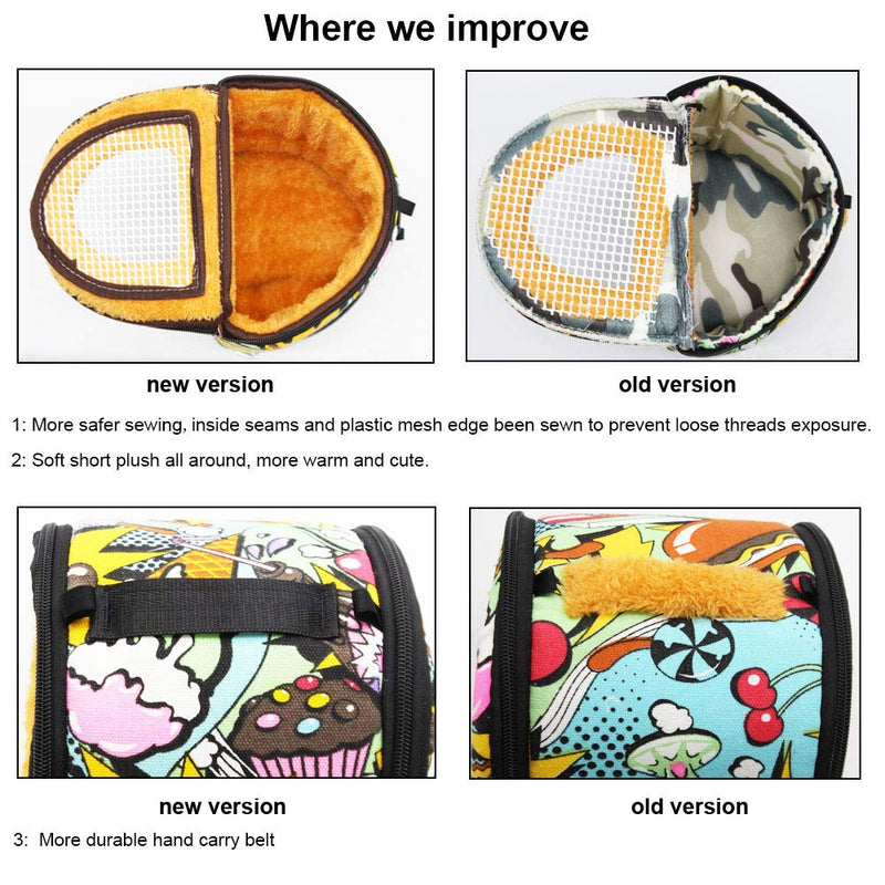 Small Animals Hamster Carrier Bag with Strap Breathable Portable Outgoing Bag for Hamster Hedgehog Squirrel mice Rats Sugar Glider (Upgraded Version) - PawsPlanet Australia