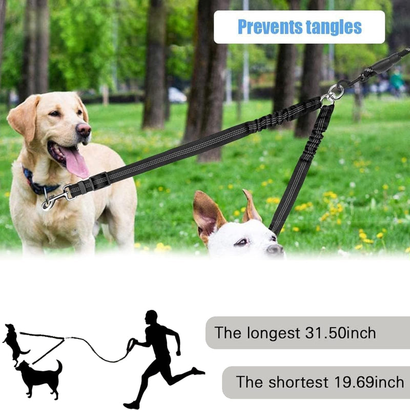 Exsbtay dog leash for 2 dogs, dog leash for large dogs, leash for 2 dogs, 360° rotating, splitter double leash for dogs for small, medium and large dogs, puppies, running training - PawsPlanet Australia