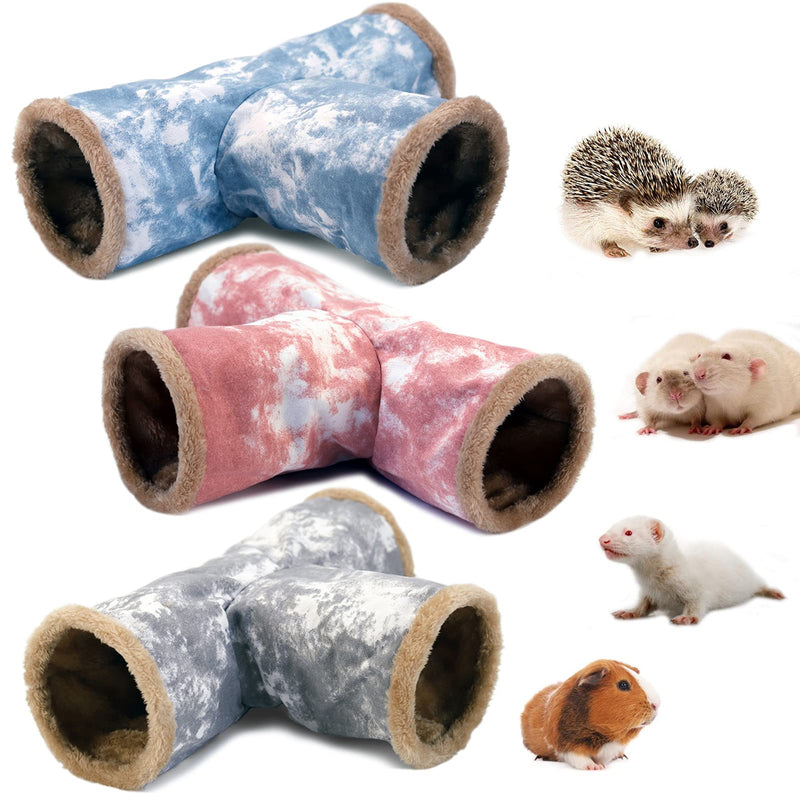 LeerKing Guinea Pig Hanging Tunnel Small Animal Hideout Toy Washable Canvas Cage Hanging Tube for Rats Ferret Gerbil Sugar Glider Chinchilla Medium Blue - PawsPlanet Australia