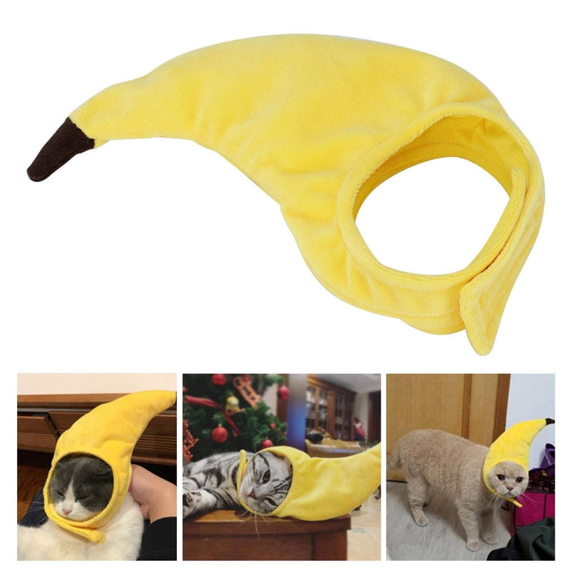 Pet Hat with Hook And Loop Design, Simple to Use Funny Banana Hood Transformation Festive Funny Hood(One size) One size - PawsPlanet Australia