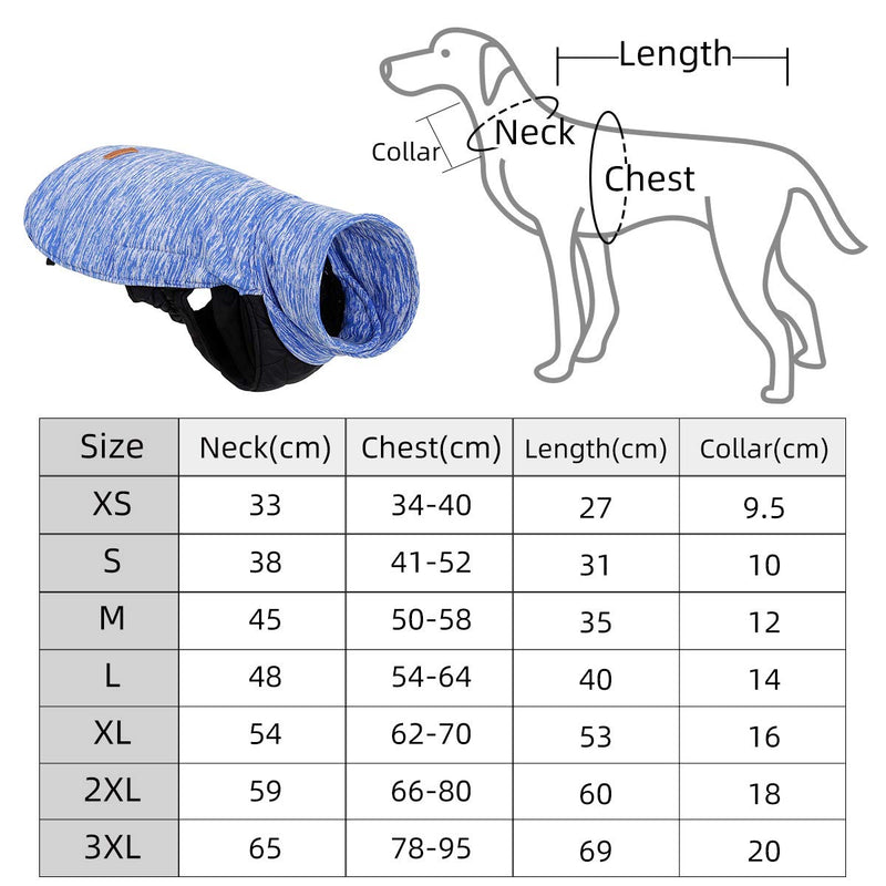 Komate Dog Winter Warm Coat Pet Windproof Jackets for Cold Autumn and Winter Reversible Puppy Clothes for Small Medium Large dogs with 7 sizes from XS to 3XL (M (Chest 50-58cm), Gray) M (Chest 50-58cm) - PawsPlanet Australia