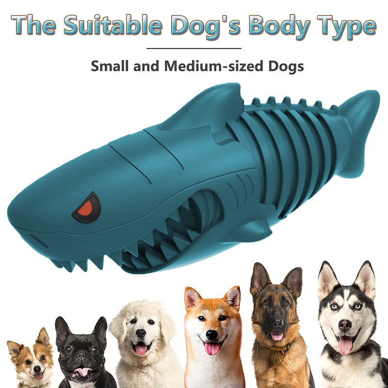 Dog Squeak Chew Toy, Jonkiki Shark Chewing Squeaky Toys for Chewers Training and Cleaning Teeth Durable Rubber Sounding Interactive Dog Toys for Small/Medium Breed - PawsPlanet Australia