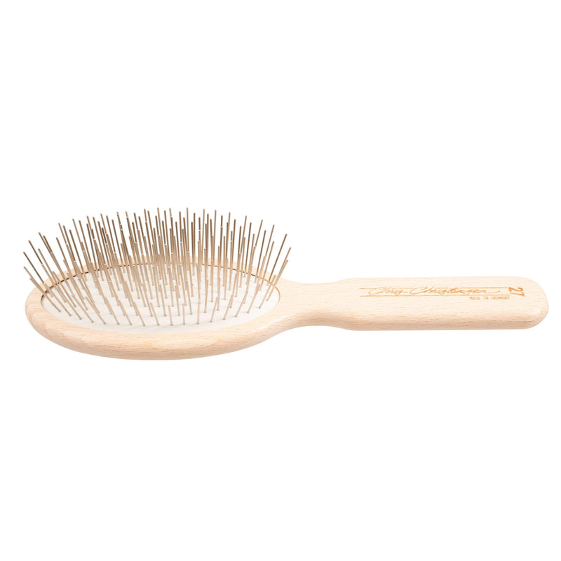 Chris Christensen Dog Brush, 27 mm Oval Pin Brush, Original Series, Groom Like a Professional, Stainless Steel Pins, Lightweight Beech Wood Body , Ground and Polished Tips - PawsPlanet Australia