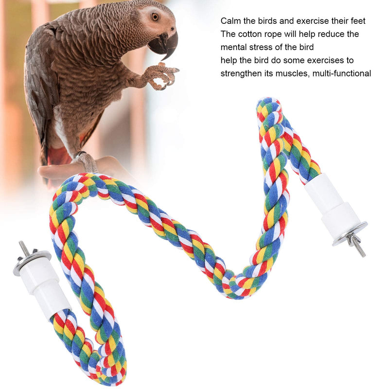 2Pcs Bird Chew Rope Brightly Colored Bird Perch Stand Cotton Bird Ladder Toys for Parrots Parakeets Perching Playing(60CM) 60CM - PawsPlanet Australia