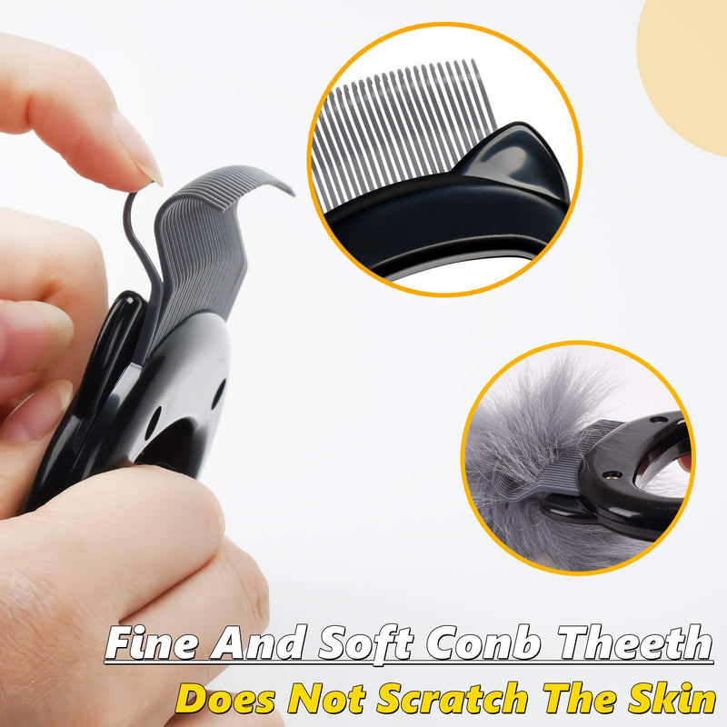 Cat Comb,Pet Dematting Short & Long Hair Removal Massaging Shell Flea Combs Grooming Shedding Soft Massage Deshedding Brush for Cats Dog Undercoat Tangles Matted Fur Remover Tool for Cats Black - PawsPlanet Australia