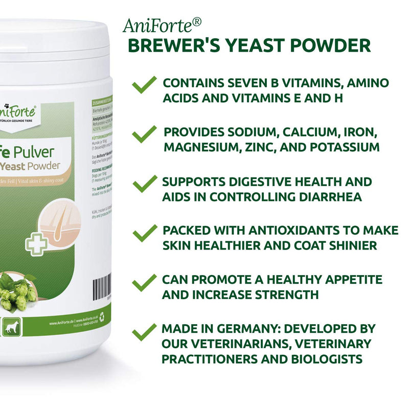 AniForte Brewer's Yeast 500g - Suitable for Dogs & Pets - With Vitamin B, E & H, For Healthy Skin and Shiny Coats - PawsPlanet Australia