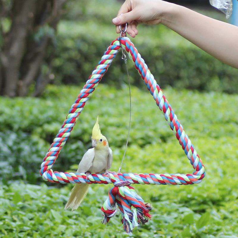 KINTOR Big Triangle Rope Swing Bird Toy Parrot Cage Toys Cages Conure African Grey Medium - PawsPlanet Australia