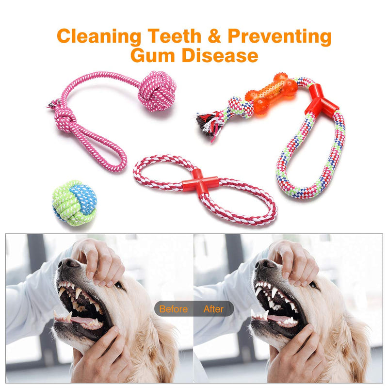 [Australia] - VANFINE Dog Toys Aggressive Chewers - Puppy Toys - Puppy chew Toys - Dog Toys for Small Dogs - Rope Dog Toy - Set of 10 Rope Dog Toy for Medium to Large Dogs Set Of 10 Toys For Small to Medium Dogs 