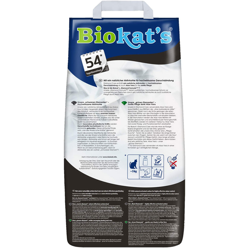 Biokat's Diamond Care Classic unscented - fine cat litter with activated carbon and aloe vera - 1 bag (1 x 8 L) - PawsPlanet Australia