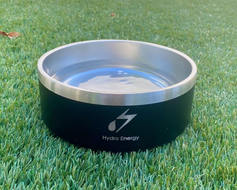 Hydro Energy Stainless Steel Dog Bowl, Non-Slip Bottom, Holds 4 Cups of Water or Food, for Dogs or Cats 32oz Black - PawsPlanet Australia