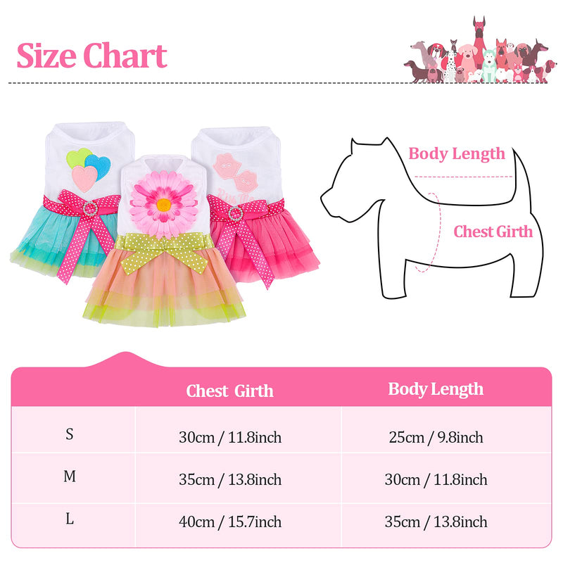 3 Pieces Dog Dress Pet Princess Dress Dog Tutu Dress Cute Pet Skirt Heart and Lip Printed Puppy Dress for Small and Medium Pets Dogs (S Size) S Size - PawsPlanet Australia