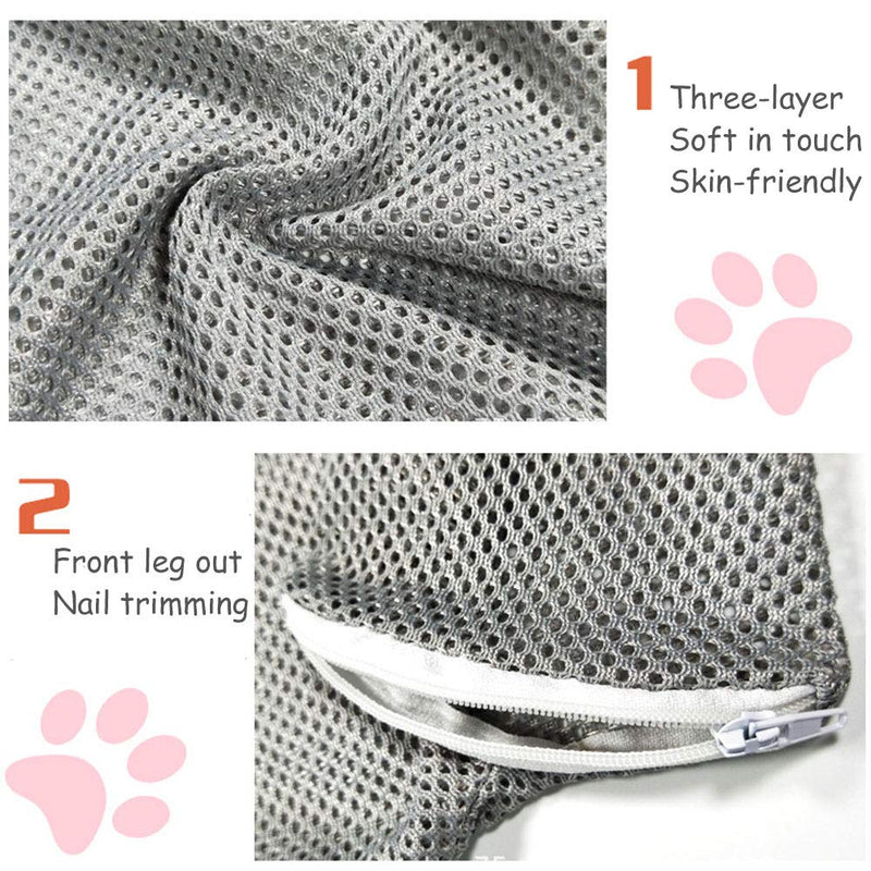 Oncpcare Removable Pet Cat Grooming Washing Bag, Adjustable Kitten Mesh Bag for Shower, Nail Trimming, Cleaning Ear, Medicine Feeding, Bathing (Pink) Pink - PawsPlanet Australia