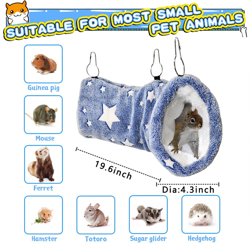 Noctilucent Luminous Guinea Pig Rat Hammock Bunkbed Hanging Tunnel and Soft Bed Mat for Ferret Hedgehog Squirrel Hideout Cage Accessories 5.Tunnel Hammock - PawsPlanet Australia