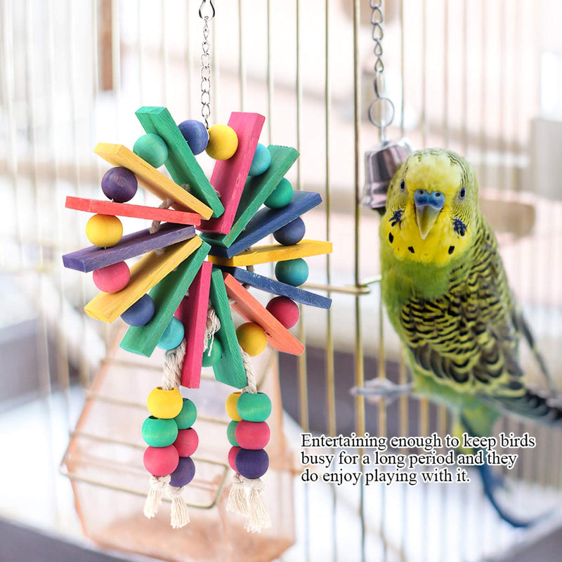 Bird Parakeet Toys, Hanging Toy Parrot Swing Ferris Wheel Chewing Toy Sunflower Toy Climbing Ladder Rotating Ladder Suitable for All Kinds of Medium and Small Parrots - PawsPlanet Australia