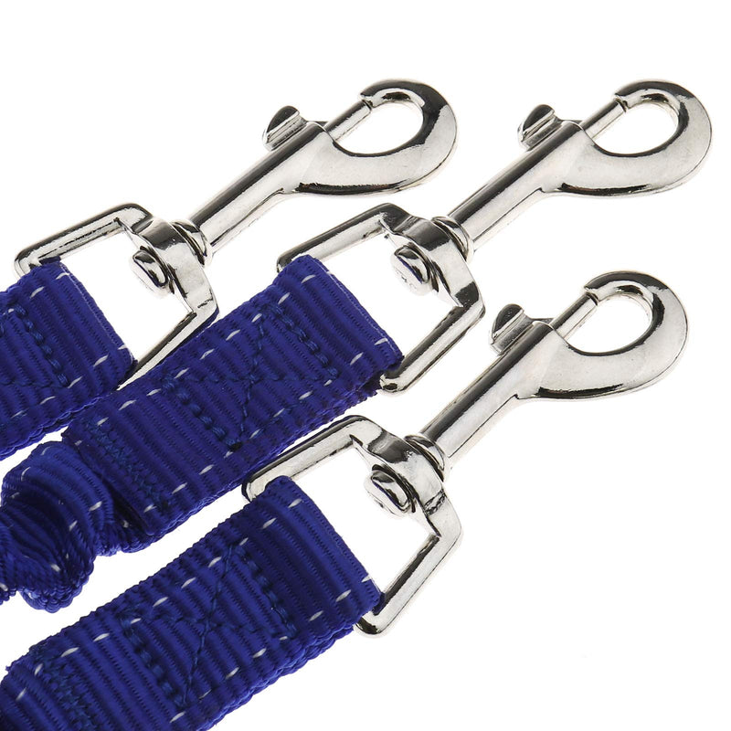 3 Way Blue Triple Coupler Pet Dogs Walking Lead Leash Elastic Bungee Splitter Rope - PawsPlanet Australia