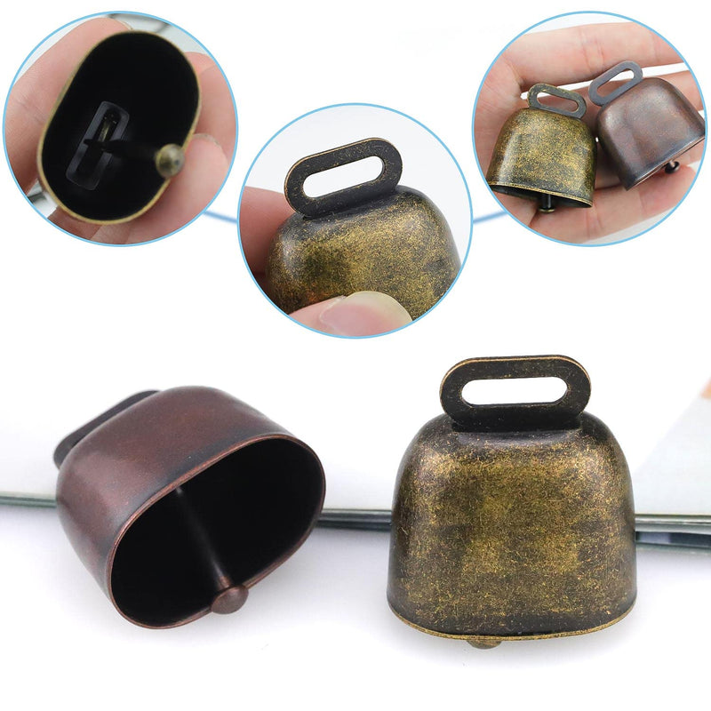 Lucywey Pack of 6 cow bells, small pasture bells, copper bells with 10 m long rope for farm animals - PawsPlanet Australia