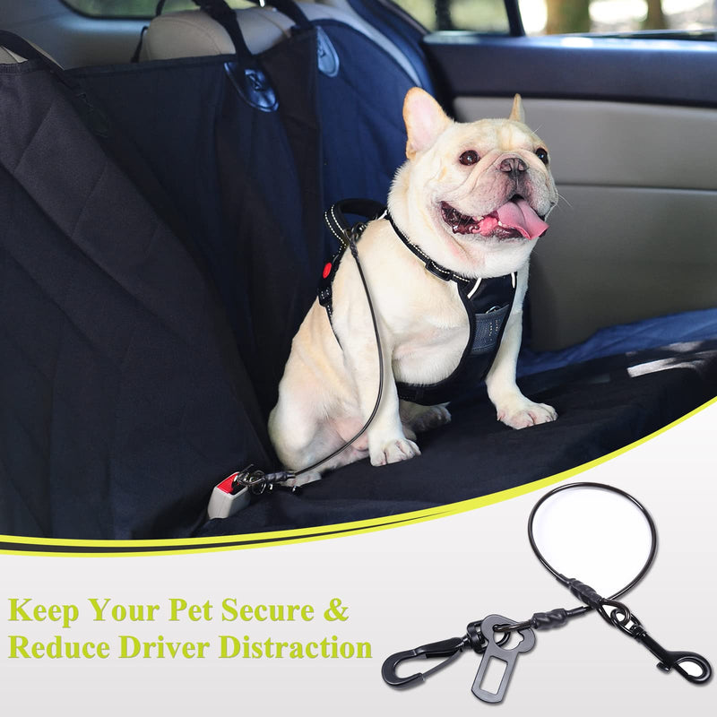 Vivaglory Chew-Proof Dog Seat Belt, New 2-in-1 Multi-Functional Waterproof Dog Safety Belt, Heavy Duty Steel Rope Pet Car Seat Belt with 5 Sizes for Small to X-Large Dogs (16"/22"/28"/33"/37") 16 Inch Black - PawsPlanet Australia