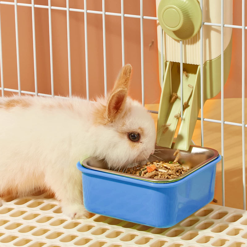 Pet Hanging Bowl for Crates, 2 in 1 Small Dog Bowl Puppy Bowl Removable Stainless Rabbit Bowl Cat Feeder Food Water Bowls for Puppy Cat Bird Rabbit Hamster Guinea Pig Ferret Small Animals (Blue) Blue - PawsPlanet Australia