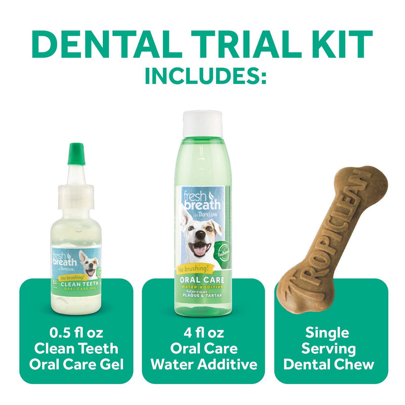 TropiClean Fresh Breath Dental Trial Kit with Bonus Chew - PawsPlanet Australia