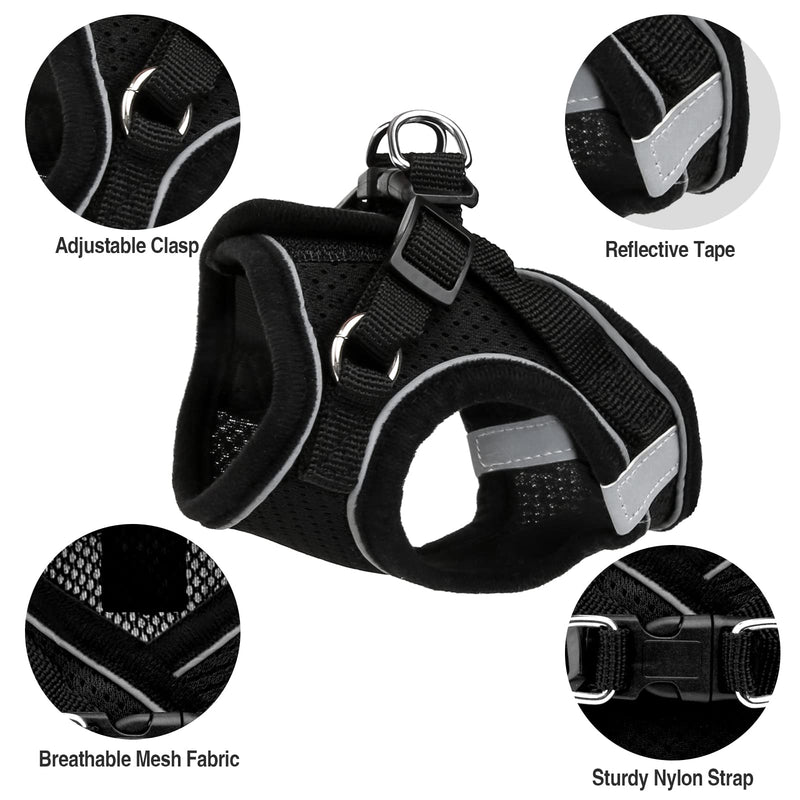 Cat Collars Harnesses and Lead Set Kitten Walking Escape Proof Adjustable Lead Vest Set For Ferret Puppy Rabbit,Kitten Lead and Harness Set with Reflective Strip Breathable Soft Mesh Cat Jacket(XS) XS - PawsPlanet Australia