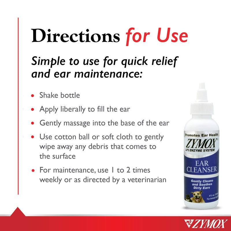 Zymox Ear Cleanser With Bio-Active Enzymes, 4 oz. - PawsPlanet Australia