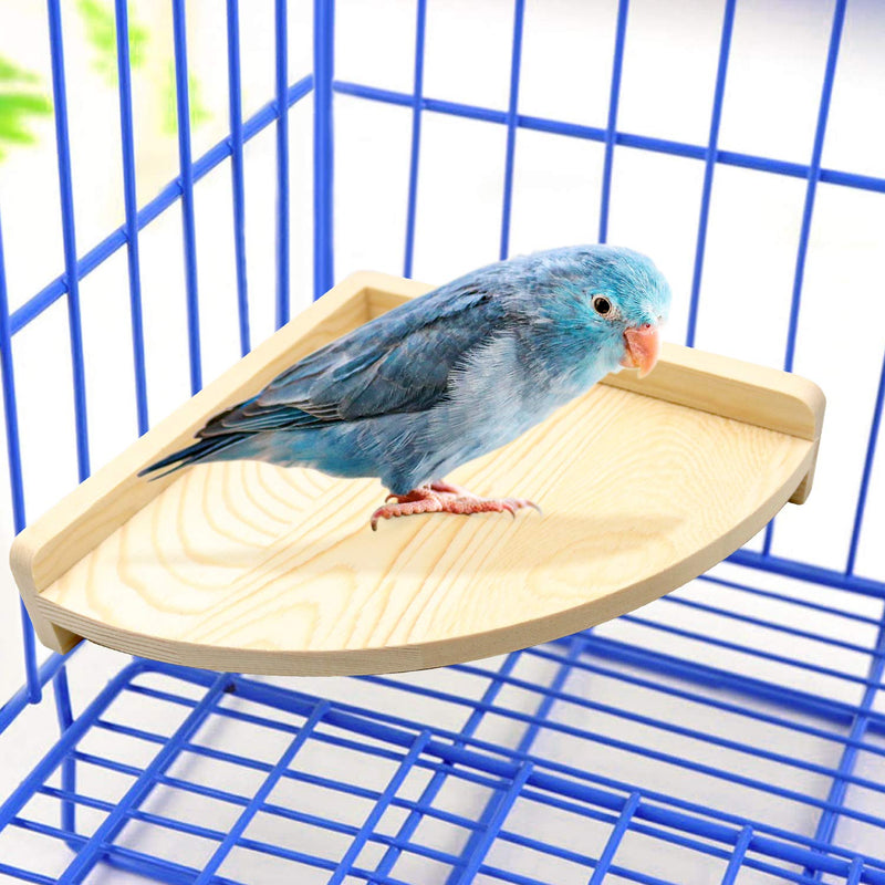 suruikei 2 Pack Bird Perch Platform, Parrot Stand Sector Playground Wood Perch Stand Toy Cage Accessories Exercise Toy for Parakeet Conure Cockatiel Budgie Gerbil Rat Mouse Chinchilla Hamster Set 1 - PawsPlanet Australia