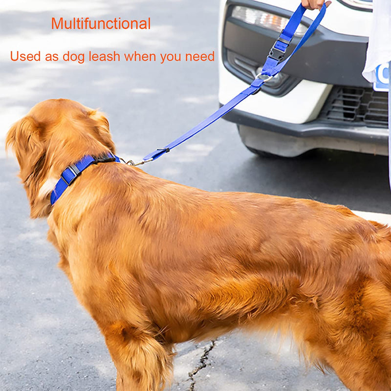 Goldfinger 2 Packs Dog Car Seat Belt Safety Leads Adjustable Pet Travel Accessores Seatbelt Harness for Large,Medium Dogs, Nylon Fabric Dog Leashes(Black+Blue) Black+Blue - PawsPlanet Australia
