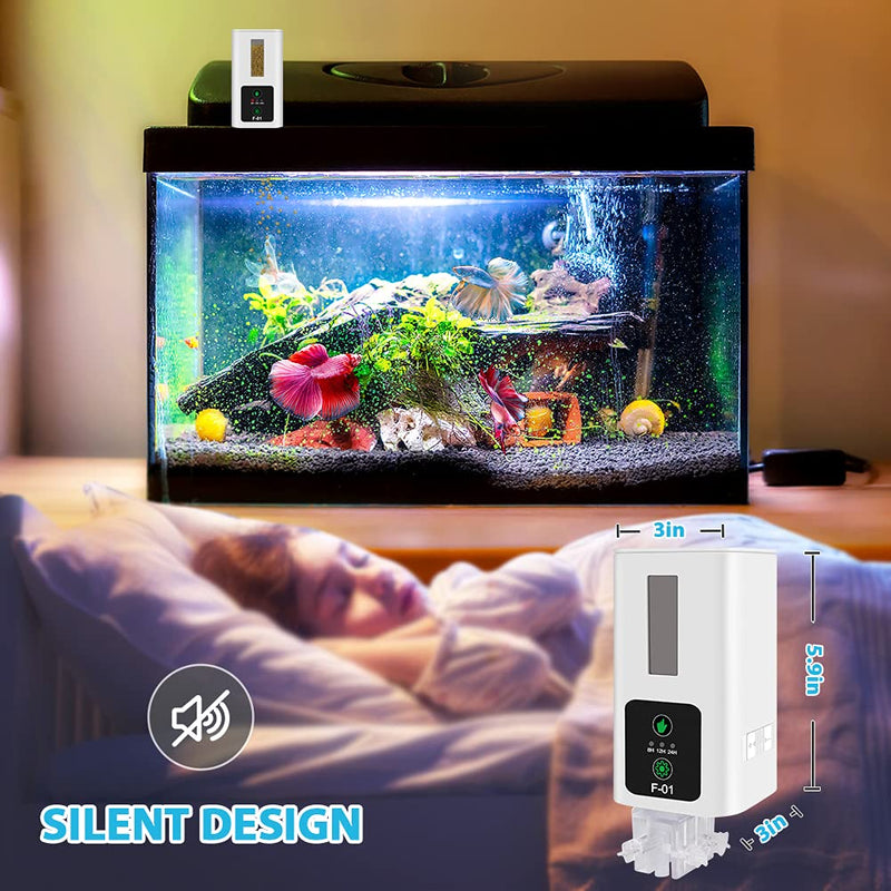 LINGSFIRE Automatic Fish Feeder, Smart Timer Fish Feeder Automatic Dispenser 300ML Capacity Automatic Fish Feeder for Aquarium or Small Fish Turtle Tank in Home Auto Fish Feeding on Vacation to Use - PawsPlanet Australia