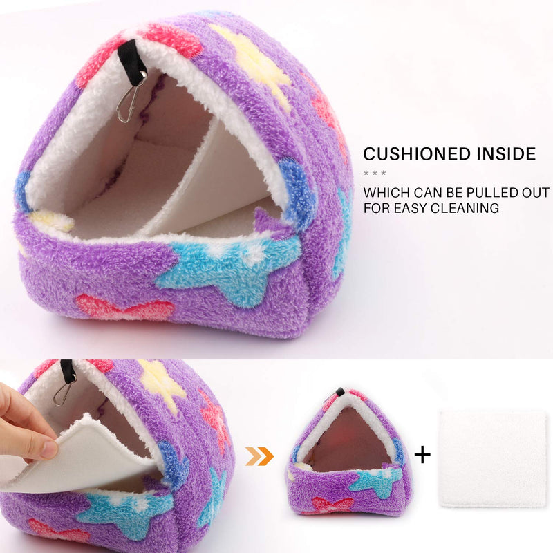 Warm Hamster Bed with Mat for Small Animal Pet, Mini Rat Hamster Plush House Bed Hut Nest Bed Mini House Cave Bed Cozy House Hideout(S) - PawsPlanet Australia