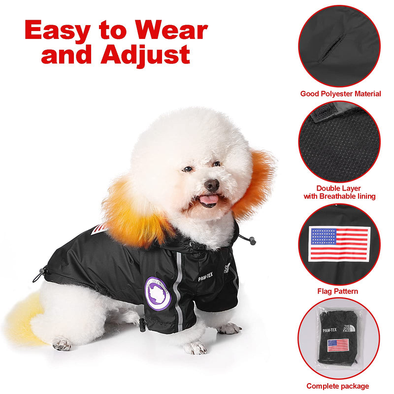 Dog Raincoat,Dog Raincoat Hooded with Reflective Strip,Waterproof Pet Clothes Adjustable Lightweight Rain Poncho Jacket,Breathable Rainwear for Small,Medium,Large,All Dogs (Small, Black) - PawsPlanet Australia