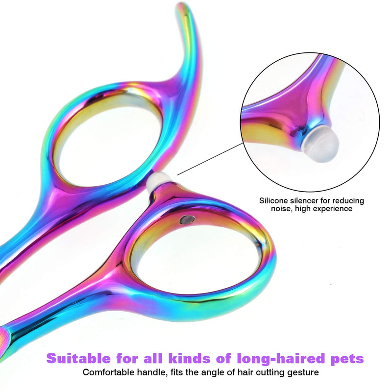 Aussel 7 Inch Professional Pet Dog Grooming Scissors Comb (9 Colorful Cutting Scissor) - PawsPlanet Australia